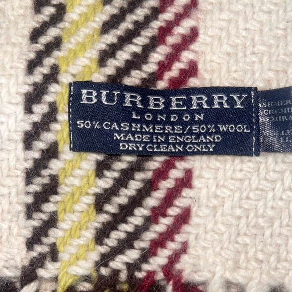 BURBERRY CASHMERE AND WOOL GIANT MULTI-COLOUR PLAID SCARF/SHAWL LARGE 15" X 76" - Picture 5 of 7